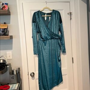 Lane Bryant Teal/Turquoise Wrap Dress